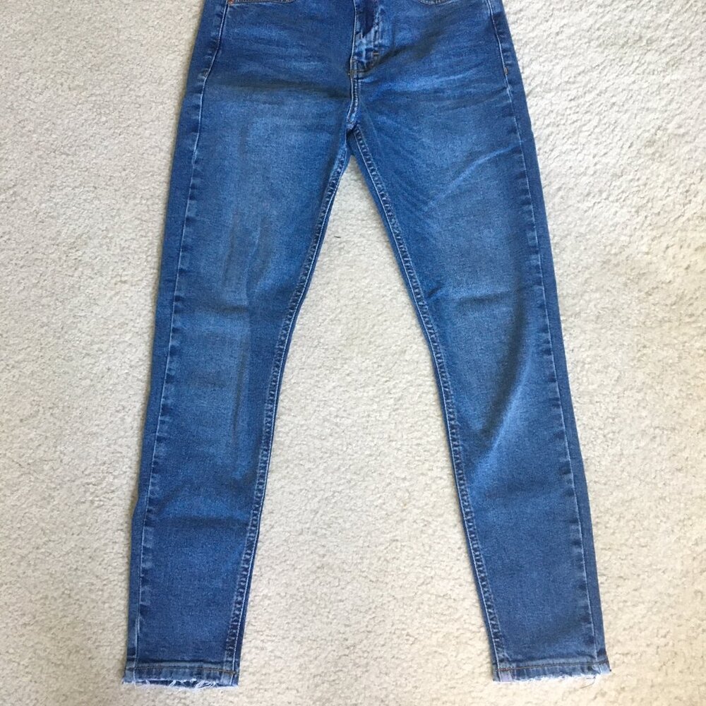 Topshop Jamie Medium Wash Skinny Jeans with Raw Hem - size 28 waist, 30 Long - Picture 3 of 4